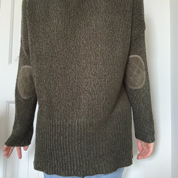 Green Knit Sweater with Elbow Patches - Picture 3 of 5